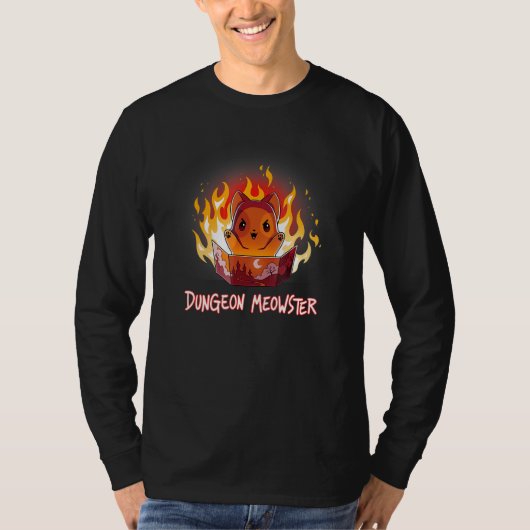 T-shirt Dungeon Meowster Chat DM Rôle Joueur RPG Tablet (Devant)