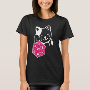 T-shirt Dungeon Meowster D20 Dice Board Jeu Stylo et papie