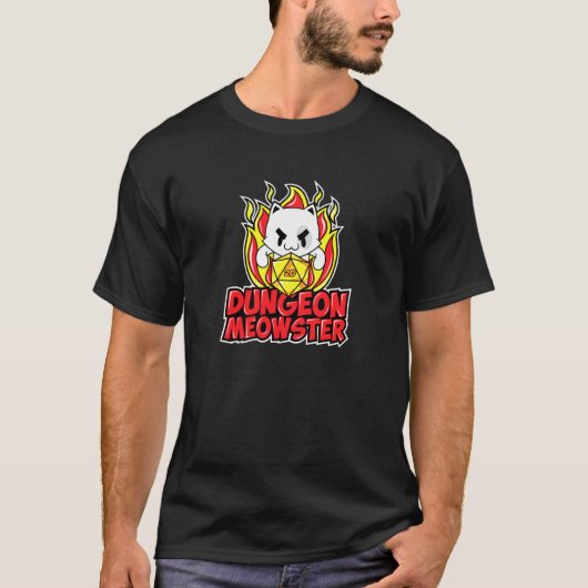 T-shirt Dungeon Meowster Imaginaire Rpg Dm Cat Board Jeu (Devant)