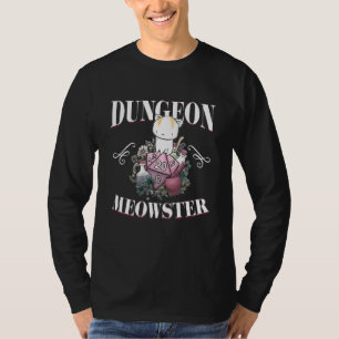T-shirt Dungeon Meowster Mdn Gamer Cat D20