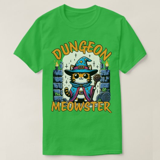 T-shirt Dungeon Meowster Roleplay Dungeon Master Cat (Design devant)