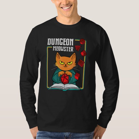 T-shirt Dungeon Meowster Rpg Tabletop Jeu Dm Rôle Jeu (Devant)