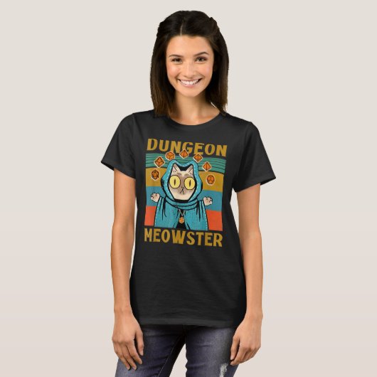 T-shirt Dungeon Warriors Meowster RPG Tabletop Gaming DM R (Devant entier)