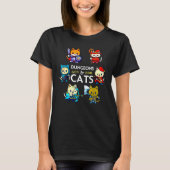 T-shirt Dungeons and Cats RPG D20 Dice Nerdy Fantasy Gamer (Devant)