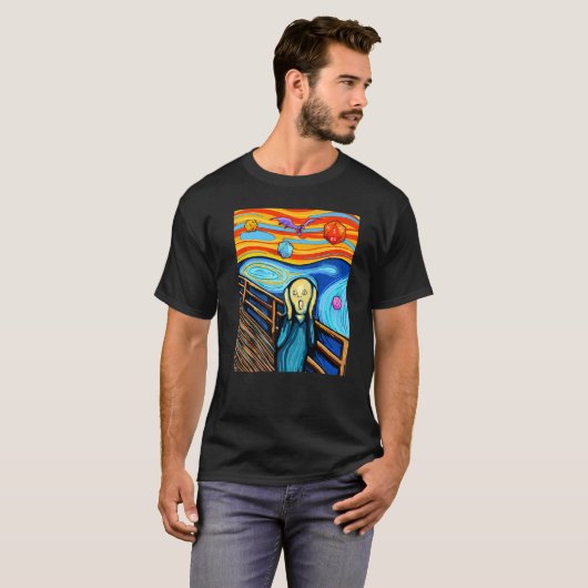 T-shirt Dungeons Munch's The Scream D20 T Dragons (Devant entier)