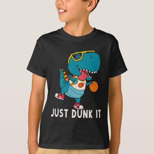 T-shirt Dunk It Fun Dinosaur Bysketbyll Ligue Slam D (Devant)