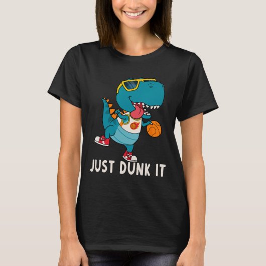 T-shirt Dunk It Fun Dinosaur Bysketbyll Ligue Slam D (Devant)