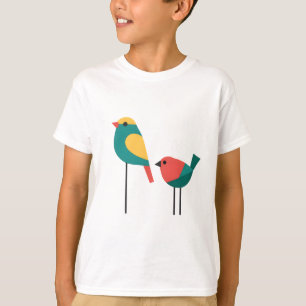 T-shirt Duo Bold - Oiseaux géométriques colorés Art minima
