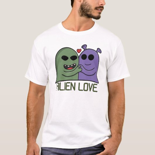 T-shirt Duo d'amour extraterrestre (Devant)
