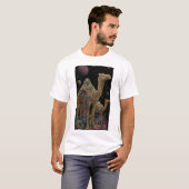 T-shirt duo de chameaux dorés cosmiques (Devant entier)
