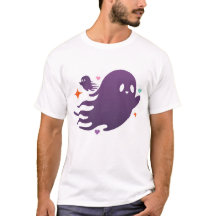 Duo de fantômes violets mignons – Art de Halloween