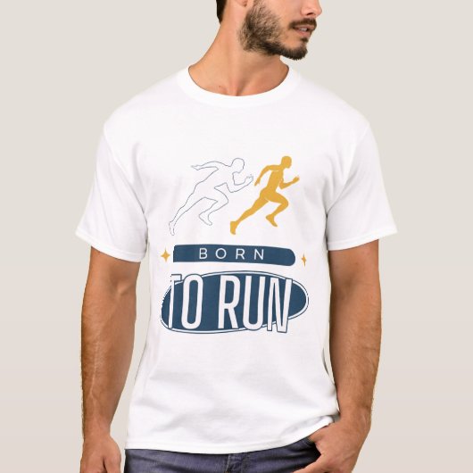 T-Shirt Duotone « Né pour courir » Marathon (Devant)