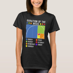 T-shirt Durée de la semaine du nombre d'or de Fibonacci