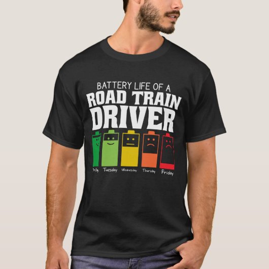 T-shirt Durée De Vie Batterie D'Un Conducteur De Train Rou (Devant)