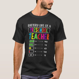T-shirt Durée de vie de la batterie d'un enseignant d'écol