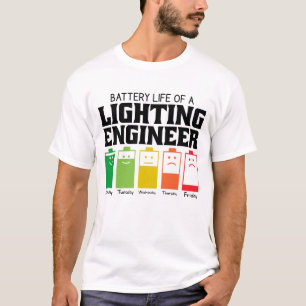 T-shirt Durée De Vie De La Batterie D'Un Ingénieur D'Éclai
