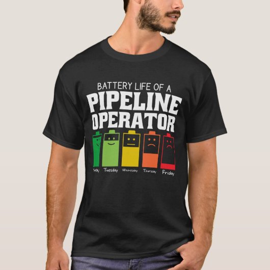 T-shirt Durée De Vie De La Batterie D'Un Opérateur De Pipe (Devant)