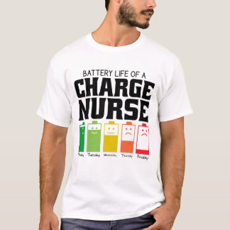 T-shirt Durée De Vie De La Batterie D'Une Infirmière Charg