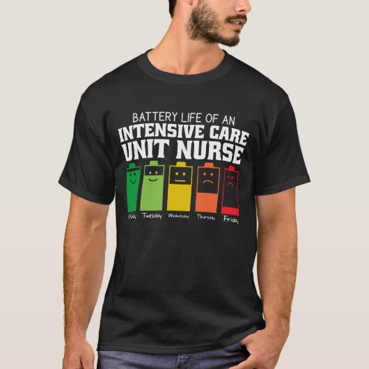 T-shirt Durée De Vie De La Batterie D'Une Infirmière Inten (Devant)