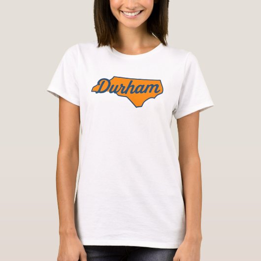 T-shirt Durham Caroline du Nord Conception de script - For (Devant)