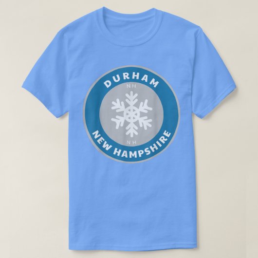 T-shirt Durham New Hampshire NE Winter Snow Snowflake (Design devant)