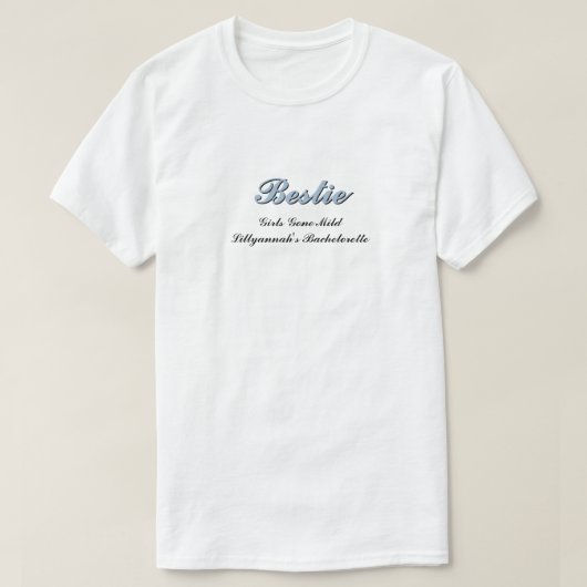 T-shirt Dusty Blue + Black Shadow Script Mariage (Design devant)