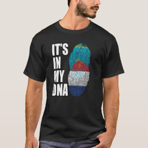 T-shirt Dutch And Kazakhstani Mix DNA Heritage Flag
