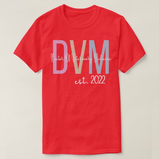 T-shirt DVM 2022 Docteur en médecine vétérinaire (Design devant)