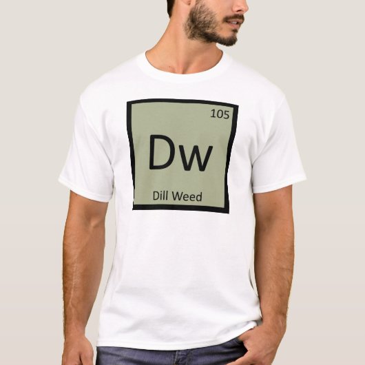 T-shirt Dw - Symbole de tableau périodique de la chimie de (Devant)