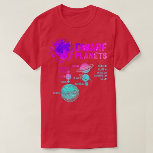 T-shirt Dwarf Planets Science Space Solar Astronomy System (Design devant)