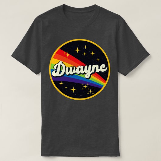 T-shirt Dwayne Rainbow Dans L'Espace Style Vintage (Design devant)