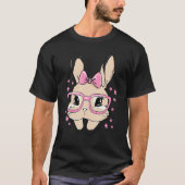 T-shirt Dy mignonne Bunny Face Bow Cravate Joyeuse Fille d (Devant)