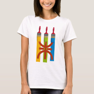 T-shirt Dyeing brush paint the Amazigh flag