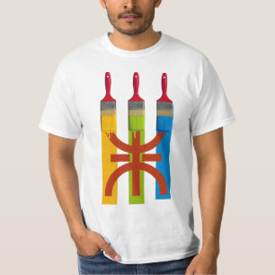 T-shirt Dyeing brush paint the Amazigh flag