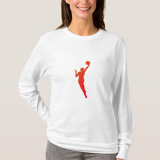 T-shirt Dynamic Female Basketball Silhouette Design" (Devant)