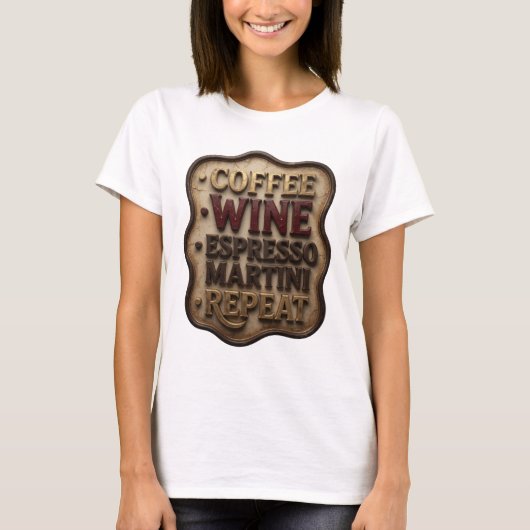 T-shirt Dynamic Gold CAFÉ VIN ESPRESSO MARTINI RÉPÉTER (Devant)