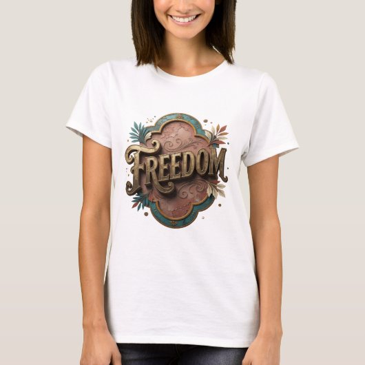 T-shirt Dynamic Gold FREEDOM Print (Devant)