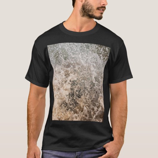 T-shirt Dynamic Ocean Waves and Sea Foam Abstract (Devant)