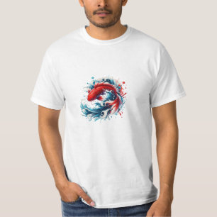T-shirt Dynamic Red Koi Splash