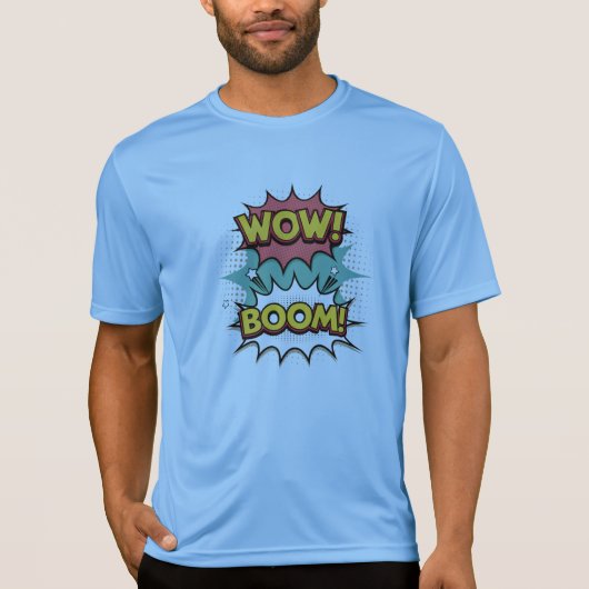 T-shirt Dynamique Pop Art Comic Burst WOW! BOOM ! (Devant)