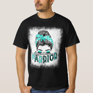 T-shirt Dysautonomia Bleached Warriia Messy Bun Turquoise