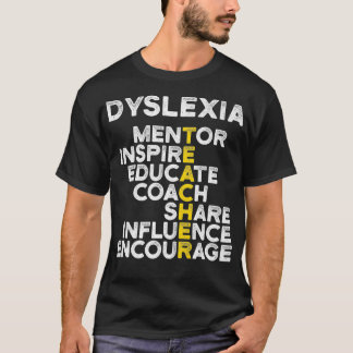 T-shirt Dysleia Teacher Therapist Educate Dysleic Therapy