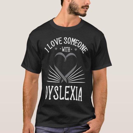 T-shirt Dyslexia Ribbon Learning Disability Vision Problem (Devant)