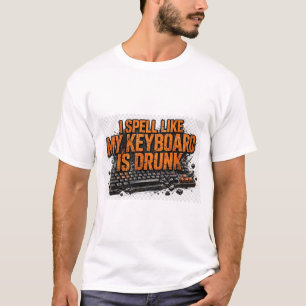 T-shirt Dyslexie Je Tape Comme Si Mon Clavier Étai