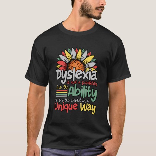 T-shirt Dyslexie N'Est Pas Un Handicap - Dyslexie Sensibil (Devant)