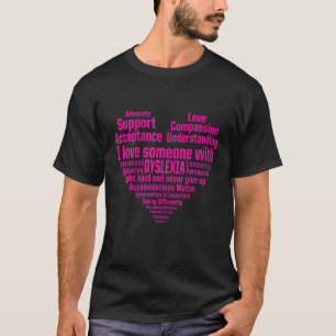 T-shirt Dyslexie Professeur Thérapiste Coeur Amour Dyslexi