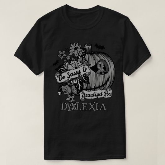 T-shirt Dyslexie Sensibilisation rétro halloween citrouill (Design devant)