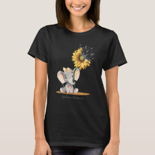 T-shirt Dyslexie Survivante Cute Elephant Sunflower Grey R