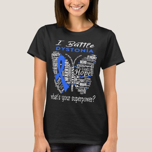 T-shirt Dystonia Sensibilisation Mois Ribbon Cadeaux (Devant)