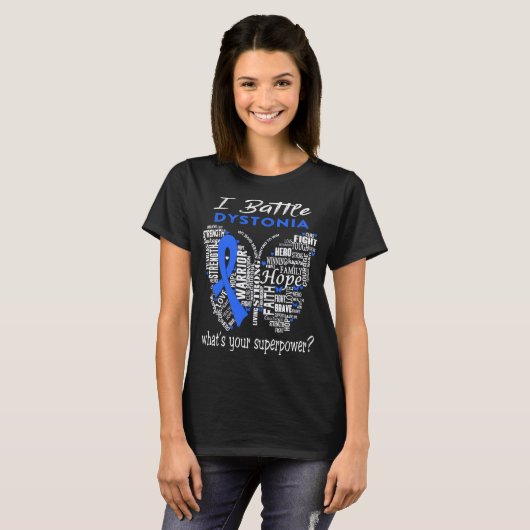 T-shirt Dystonia Sensibilisation Mois Ribbon Cadeaux (Devant entier)